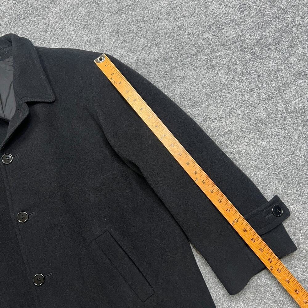 Vintage Andrew Fezza Overcoat Mens 42 Regular Black Cashmere Blend Made Italy - Picture 6 of 12